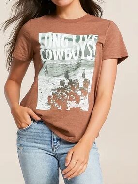 Long Live Cowboys Graphic Tee - Rust Brown